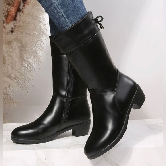 Bow decor size zip thermal lined classic boots - Picture 3 of 9